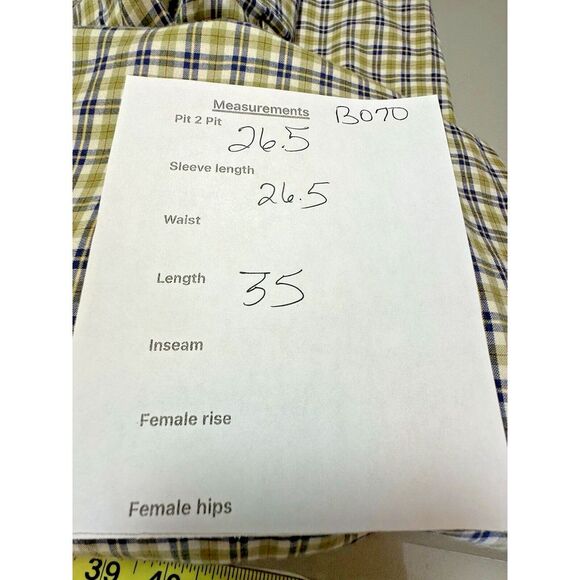 Peter Millar Button Down Mens XL Olive Green Checks Plaid Long Sleeve Business - Picture 10 of 10